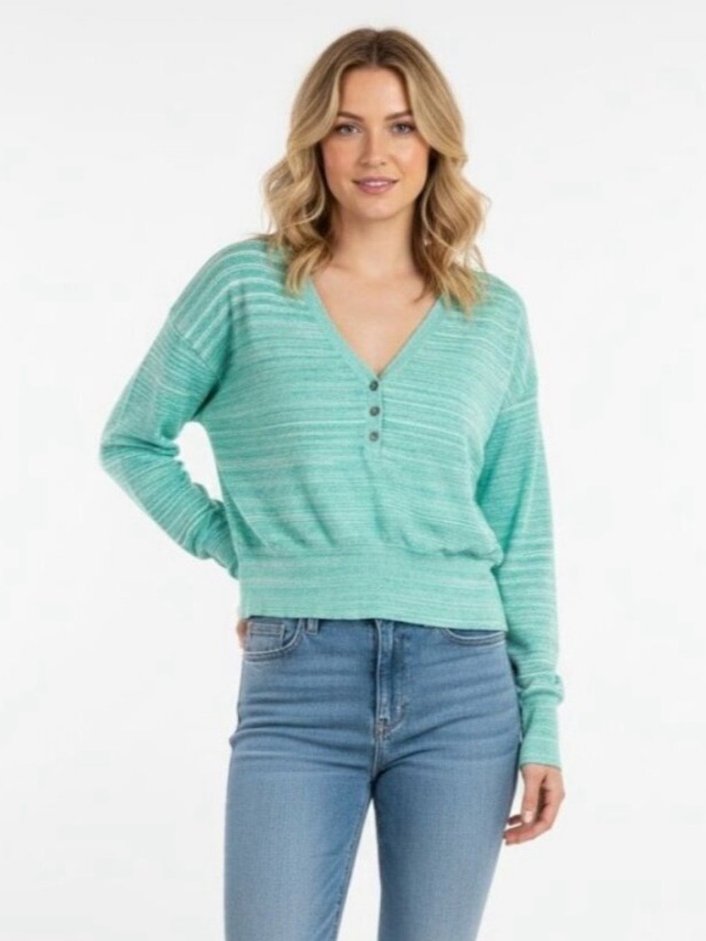 J. Crew Mint V-Neck Sweater